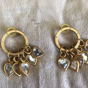 Gold and rhinestone earrings